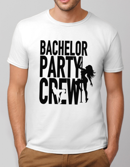 Μπλουζάκι με τύπωμα Bachelor Party Crew 