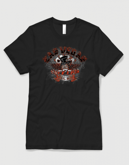 ανδρικό t-shirt μαύρο με στάμπα Las vegas