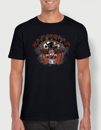 ανδρικό t-shirt μαύρο με στάμπα Las vegas