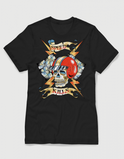 ανδρικό t-shirt μαύρο με στάμπα speed kills