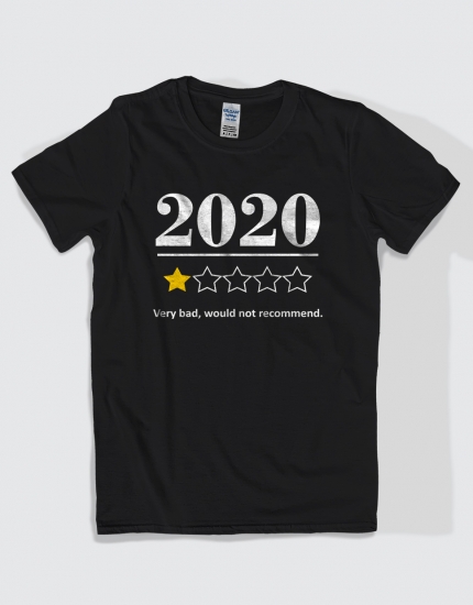 ανδρικό t-shirt μαύρο με στάμπα 2020 would not recommend