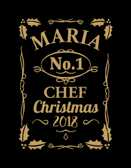 Μαύρη ποδιά με εκτύπωση No1 Christmas Chef