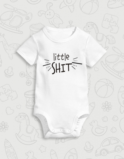 παιδικό φορμάκι με τύπωμα Little Shit