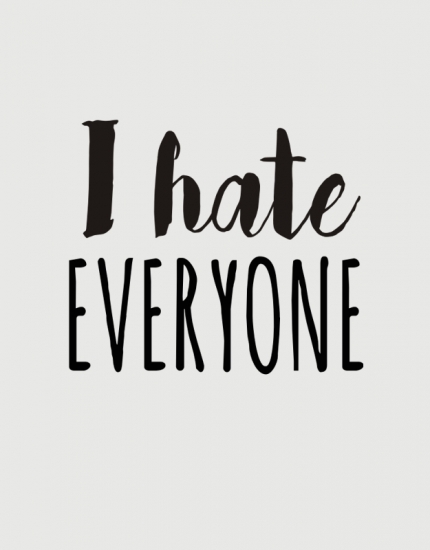 Κούπες κεραμικές με τύπωμα I hate everyone but you