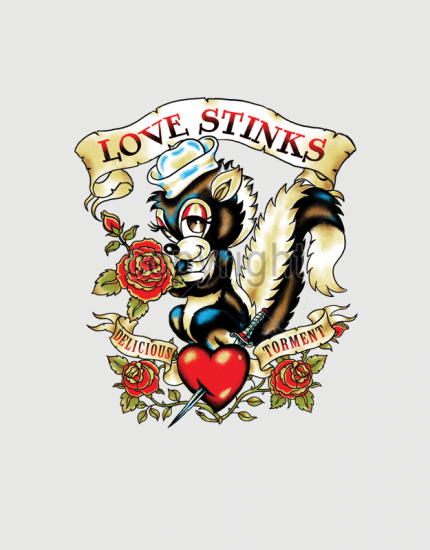 ανδρικό t-shirt μαύρο με στάμπα Love stinks