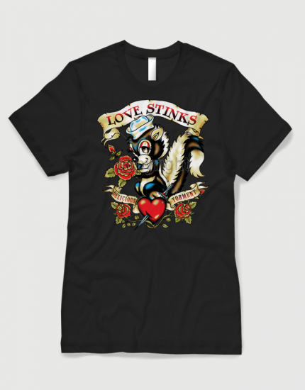 ανδρικό t-shirt μαύρο με στάμπα Love stinks