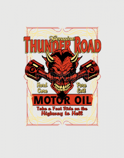 ανδρικό t-shirt μαύρο με στάμπα Thunder road