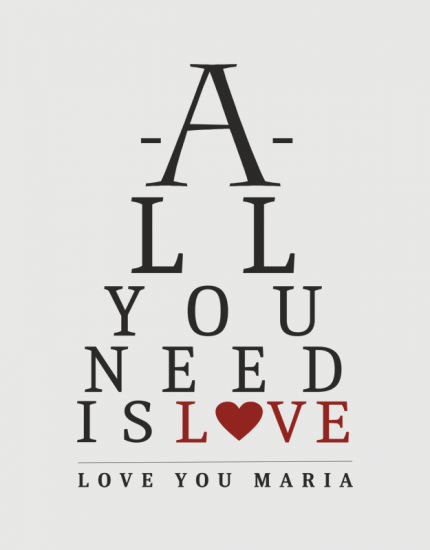 Μαξιλάρι με τύπωμα All you need is love 