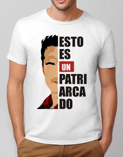 Ανδρικό t-shirt  λευκό με στάμπα Esto es un Patriarcado