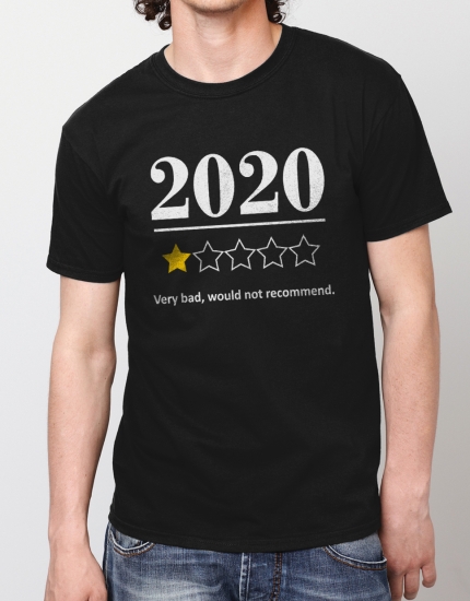 ανδρικό t-shirt μαύρο με στάμπα 2020 would not recommend