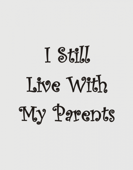 λευκό παιδικό φορμάκι με στάμπα Still live with my parents