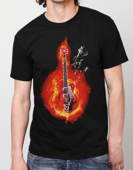 Μπλουζάκι με τύπωμα Guitar Fire