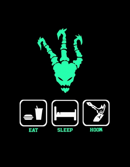 Μπλουζάκι με τύπωμα Eat. Sleep. Hook.