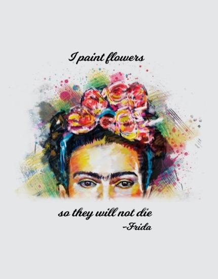 Τσάντα με στάμπα Frida Flowers