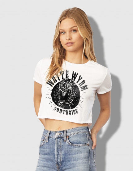 Μπλουζάκι crop top με τύπωμα Whyte Wyrm South Side