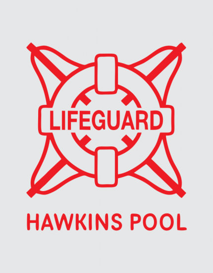 Μπλουζάκι crop top με τύπωμα Hawkins Pool