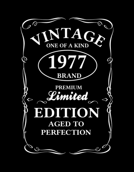 Μπλουζάκι με τύπωμα Vintage One of a Kind 1977