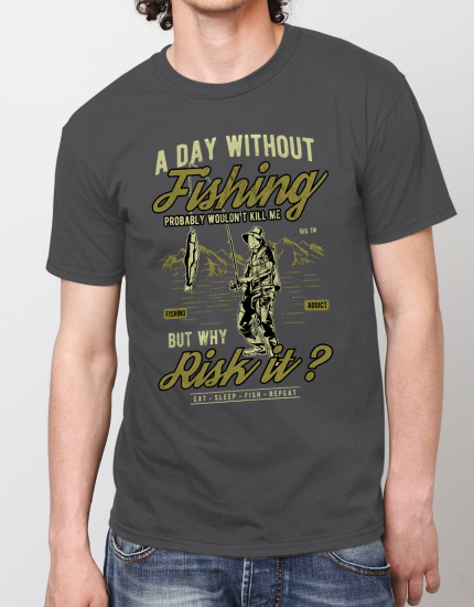 Μπλουζάκι με τύπωμα A day without fishing