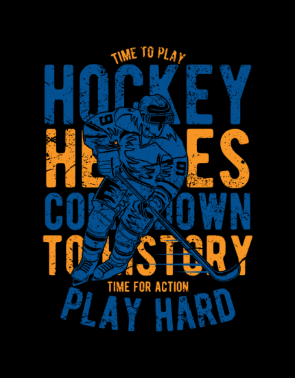 Hoodied φούτερ με στάμπα Hockey heroes