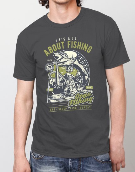 Μπλουζάκι με τύπωμα It's all about fishing