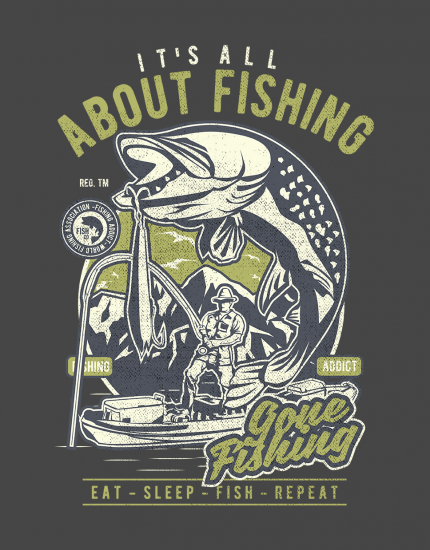 Μπλουζάκι με τύπωμα It's all about fishing