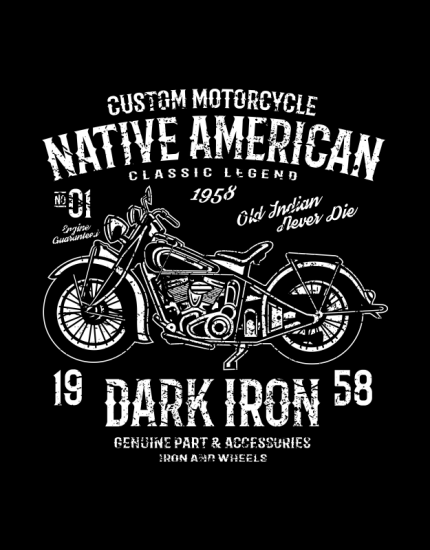 Hoodied φούτερ με στάμπα Native American - Dark Iron