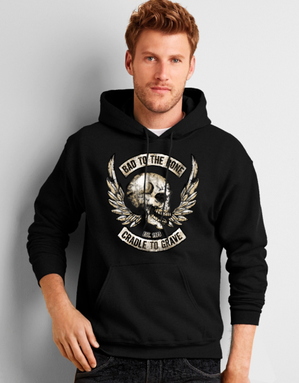 Hoodied φούτερ με στάμπα Bad to the bone