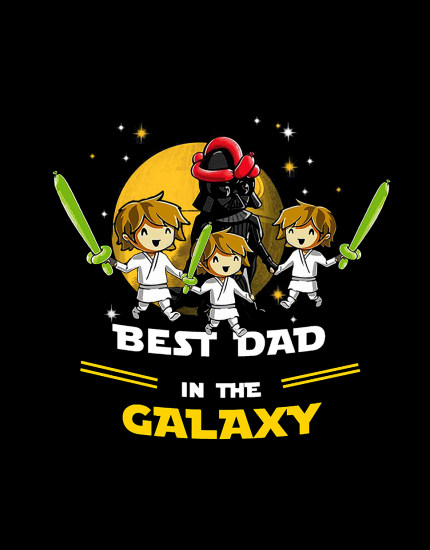 Μπλουζάκι με τύπωμα Best dad in the galaxy 3 boys
