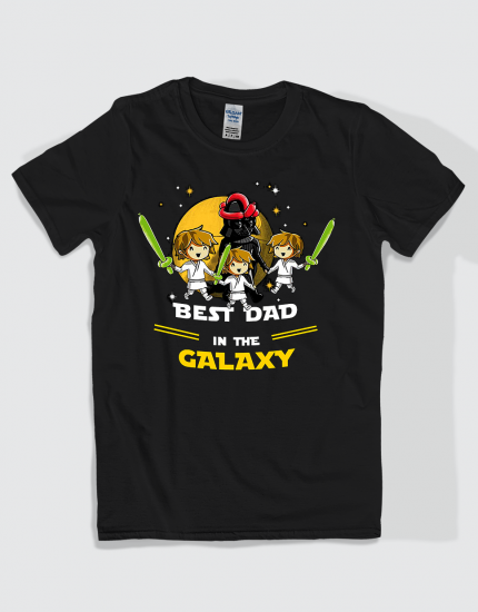 Μπλουζάκι με τύπωμα Best dad in the galaxy 3 boys