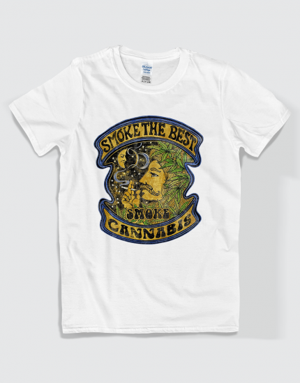 ανδρικό t-shirt  λευκό με στάμπα Smoke the best