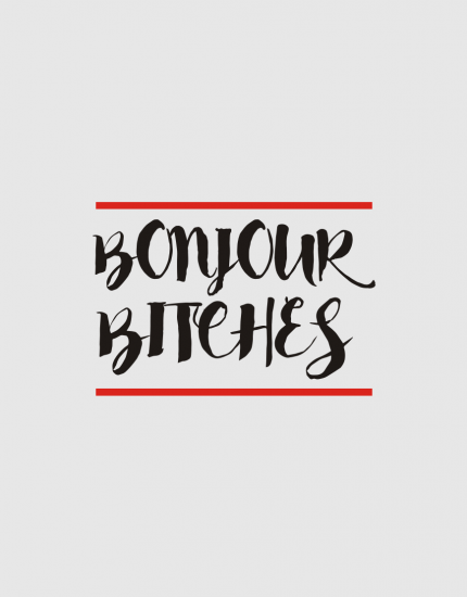 Μπλουζάκι με στάμπα Bonjour Bitches