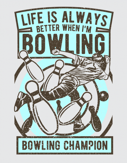 Μπλουζάκι με τύπωμα Bowling Champion