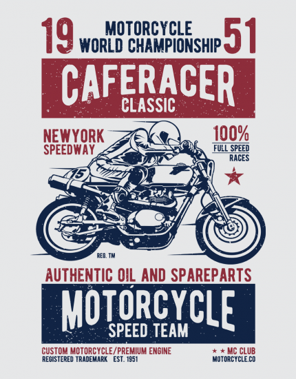 Μπλουζάκι με τύπωμα Cafe Racer