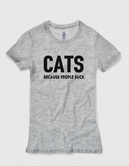 Μπλουζάκι με τύπωμα Cats because people suck