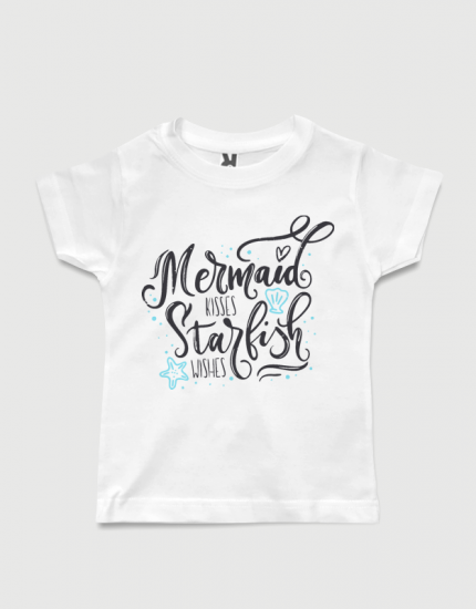 Μπλουζάκι με τύπωμα Mermaid Kisses Starfish Wishes