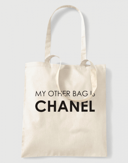 Υφασμάτινη τσάντα με στάμπα Chanel