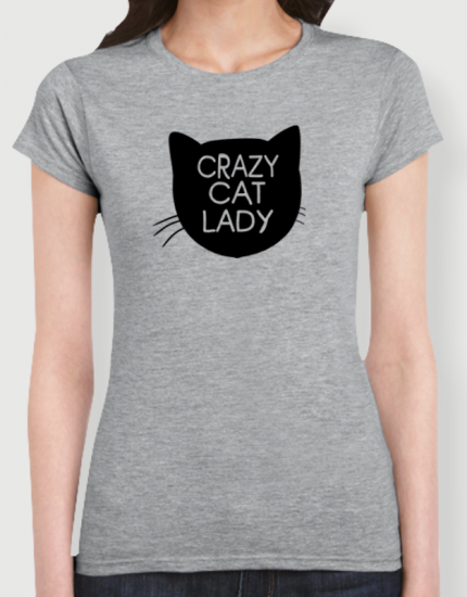 Μπλουζάκι με τύπωμα Crazy Cat Lady