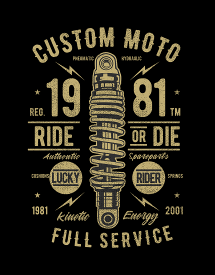 Μπλουζάκι με τύπωμα Custom Moto Full Service