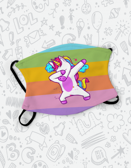 Μάσκα παιδική με τύπωμα Unicorn Dab 