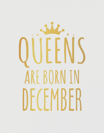 λευκό παιδικό μπλουζάκι με στάμπα Queen are born in December
