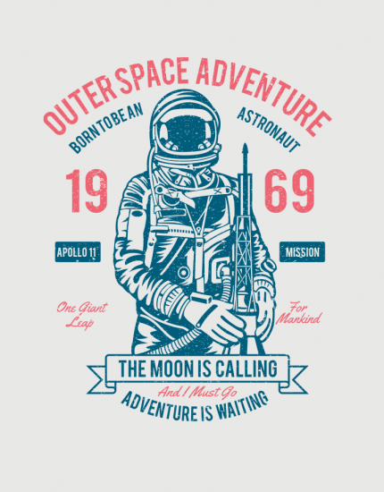 Hoodied φούτερ με στάμπα Outer space adventure