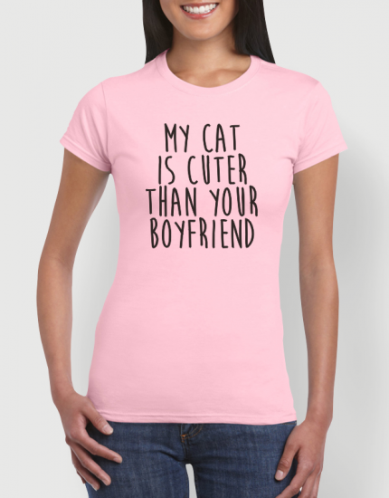 Μπλουζάκι με στάμπα My cat is cuter 