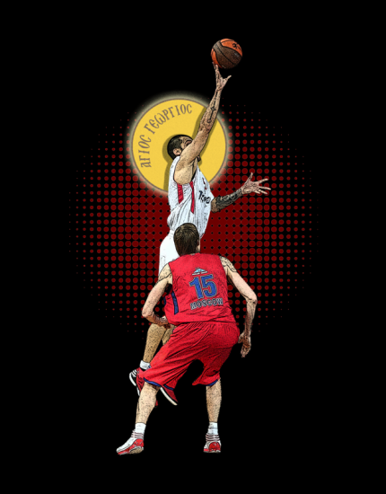 Hoodied φούτερ με στάμπα Άγιος Γεώργιος