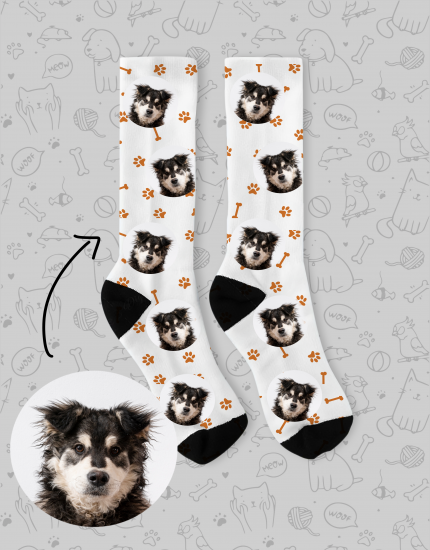 Κάλτσες με τύπωμα Doggie Steps