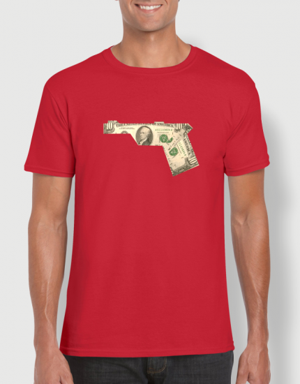Μπλουζάκι με στάμπα Dollar Gun