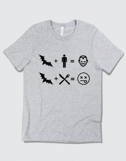 ανδρικό t-shirt sport grey με στάμπα Don't eat the bat