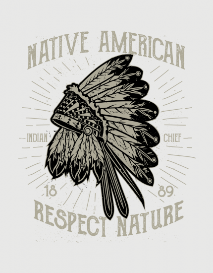 Hoodied φούτερ με στάμπα Native American