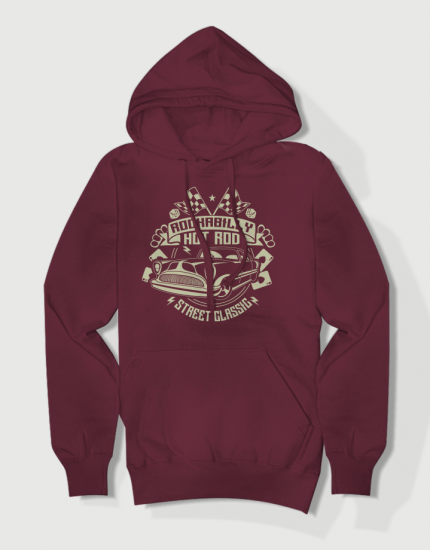 Hoodied φούτερ με στάμπα Rockabilly Hot rod