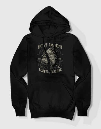 Hoodied φούτερ με στάμπα Native American