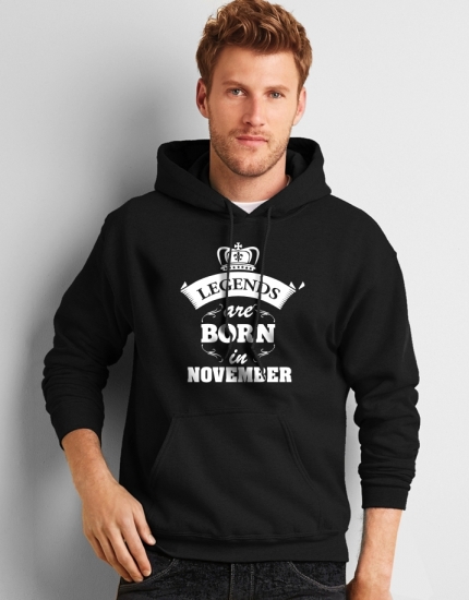 Hoodied φούτερ με στάμπα Legends are born in November